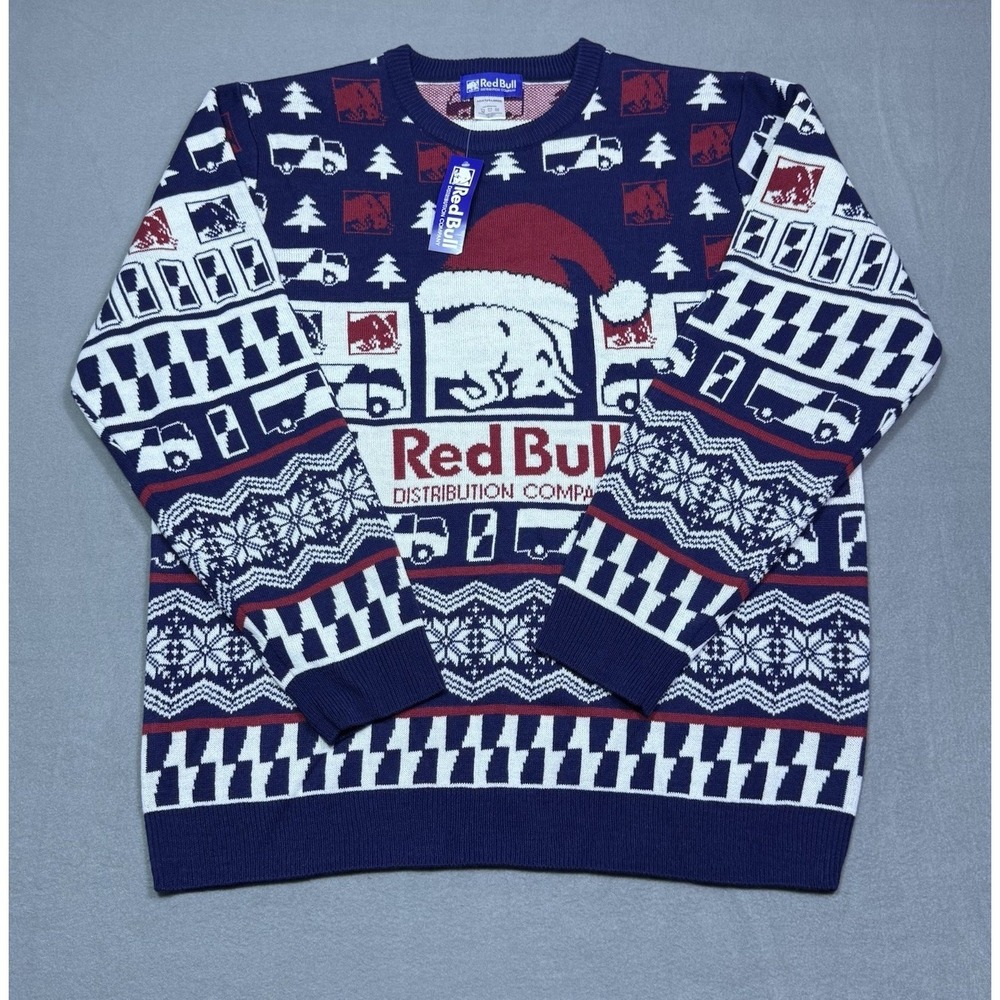 Red Bull Distribution Company Ugly Christmas Sweater Adult XXL Holidays Dad NEW